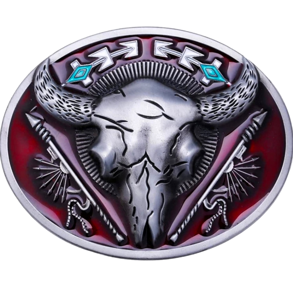 Bull skull belt buckle fits 1.5 in belts. I have hundreds of other similar ones - Picture 1 of 1